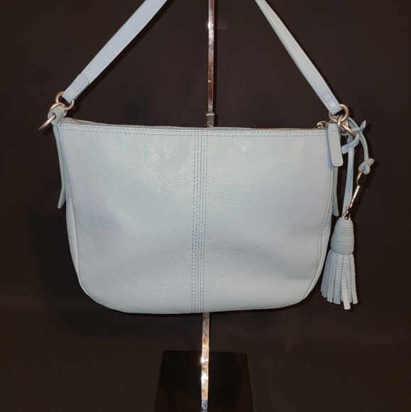 Jolie Fossil bag. Baby blue with basket weave textured design - Picture 2 of 12